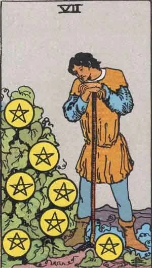 Carta de Tarot Sete de Ouros