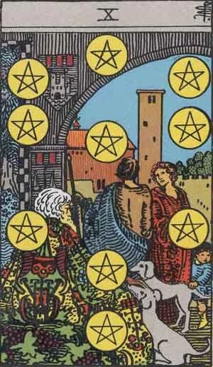 Carta de Tarot Diez de Oros
