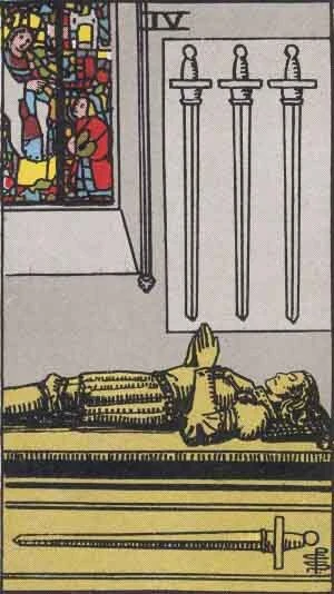 Carte de Tarot Quatre d'Épées